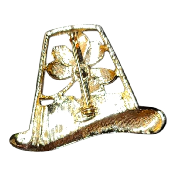 Vintage Betsey Johnson  Lucky Irish Shamrock Clover Brooch Pin Jewelry - Picture 3 of 3